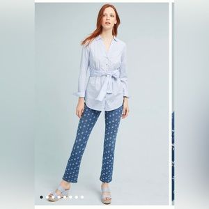 Pilcro Embroidered‎ High-Rise Cropped Bootcut Jeans Size 28